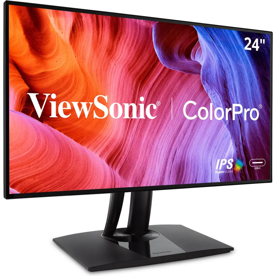 ViewSonic VP2468A 24 Inch 1080p ColorPro Monitor, IPS Display with 100% sRGB and Pantone Validated for Professional Photo Editing, Advanced Ergonomics, 65W USB-C, RJ45, HDMI, and DisplayPort