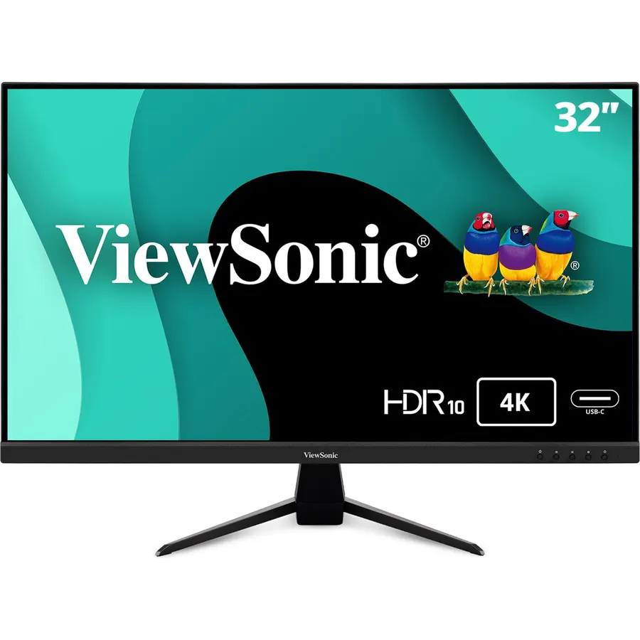 ViewSonic VX3267U-4K 32 Inch 4K Monitor, IPS Display with 65W USB-C and HDR10 for Ultimate Home Entertainment, Eye Care Technology, Ultra-Thin Bezels, HDMI, and DisplayPort Inputs