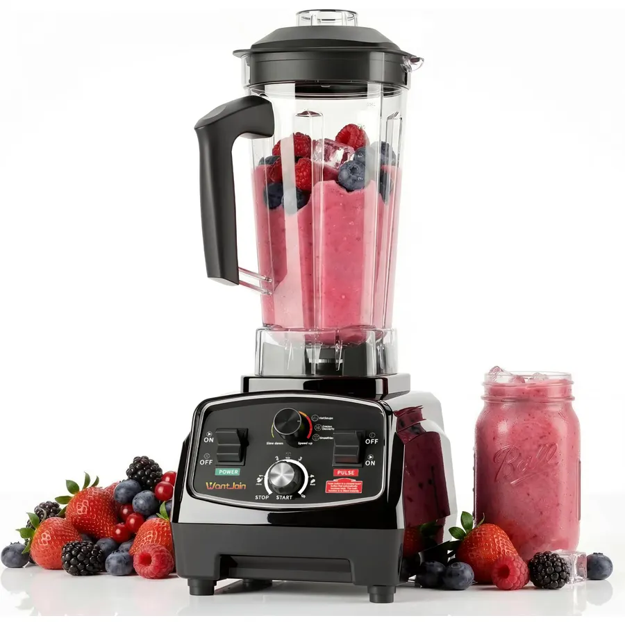 WantJoin Professional Blender, ETL listed 70oz Commercial Blender for kitchen Max 1800W High Power Home and Commercial with Timer, Smoothie Maker 2200ml for Crushing Ice, Frozen Dessert, Soup,fish