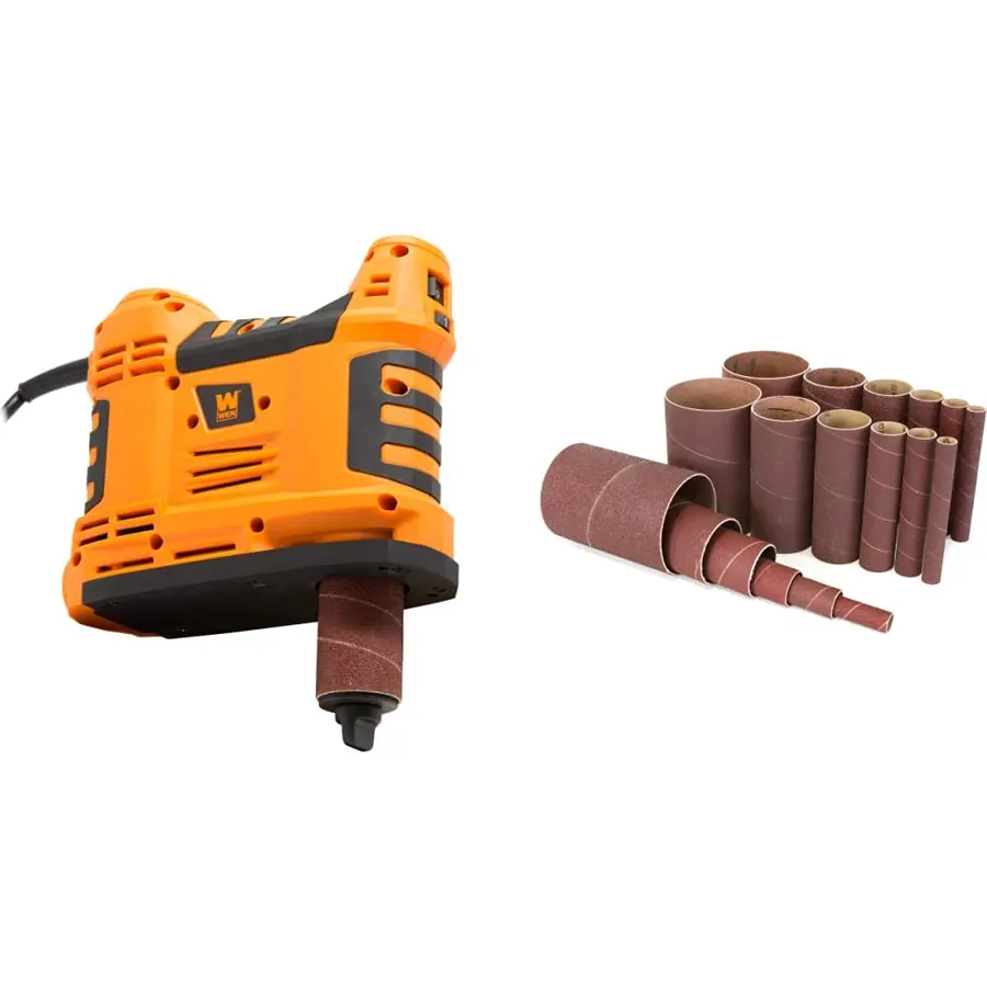WEN Oscillating Spindle Sander Bundle - Includes Sander, Sanding Sleeves and Accessories