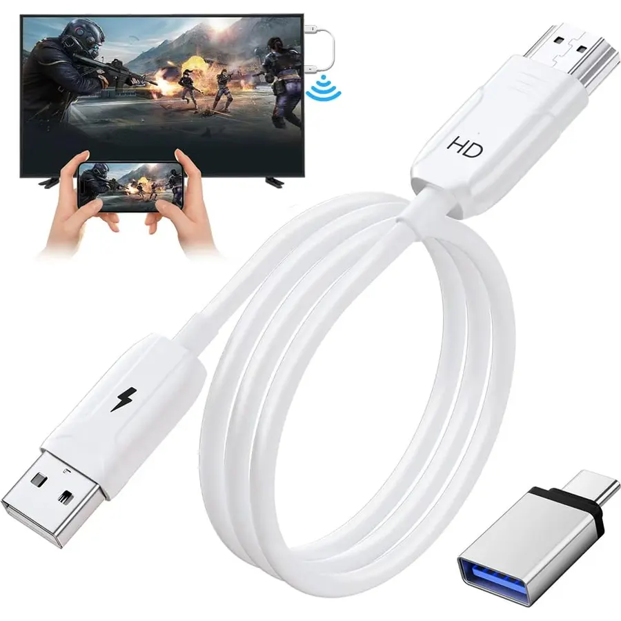 Wireless HDMI Mirroing Adapter/Cable/dongle,Streaming Stick,Wireless Display Adapter Extender Streaming Video/Audio to TV/Projector/Monitor,Suitable for iPhone/iPad/MacBook/Smartphone/Notebook
