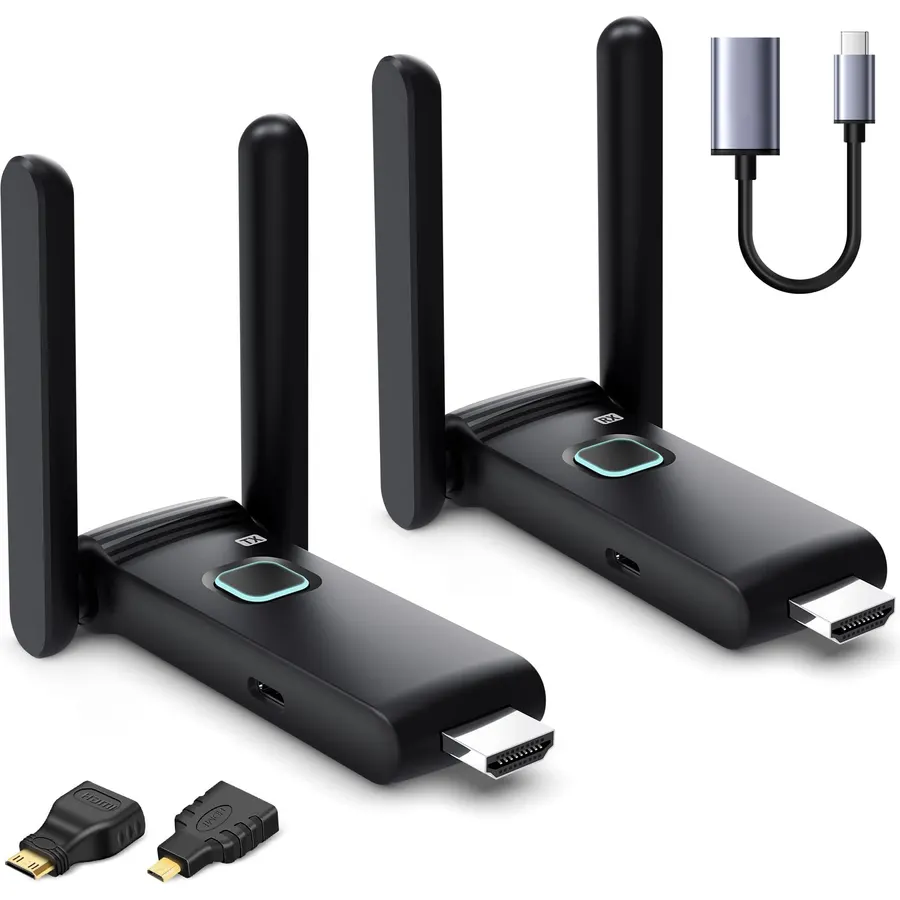 Wireless HDMI Transmitter and Receiver,HDMI Wireless Remote Adapter,No Hot
