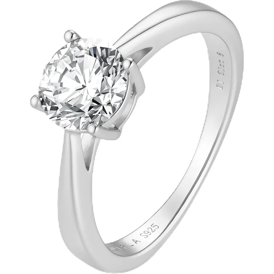 Women Solitaire Lab Grown Diamond Engagement Wedding Ring