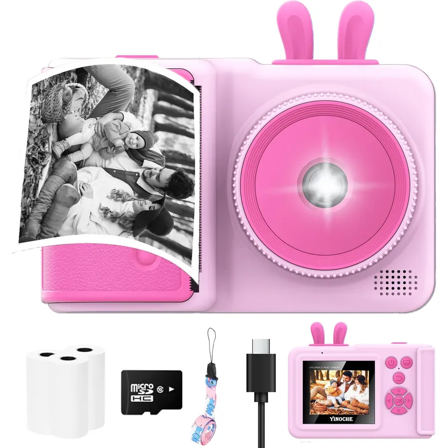 Kids Camera Instant Print, Camera for Kids with Printable Photos, Toddler Camera Toys for Children Ages 3-14, Digital Camera for Girls 4 5 6 7 8 9 10 11 12 13 Years Old