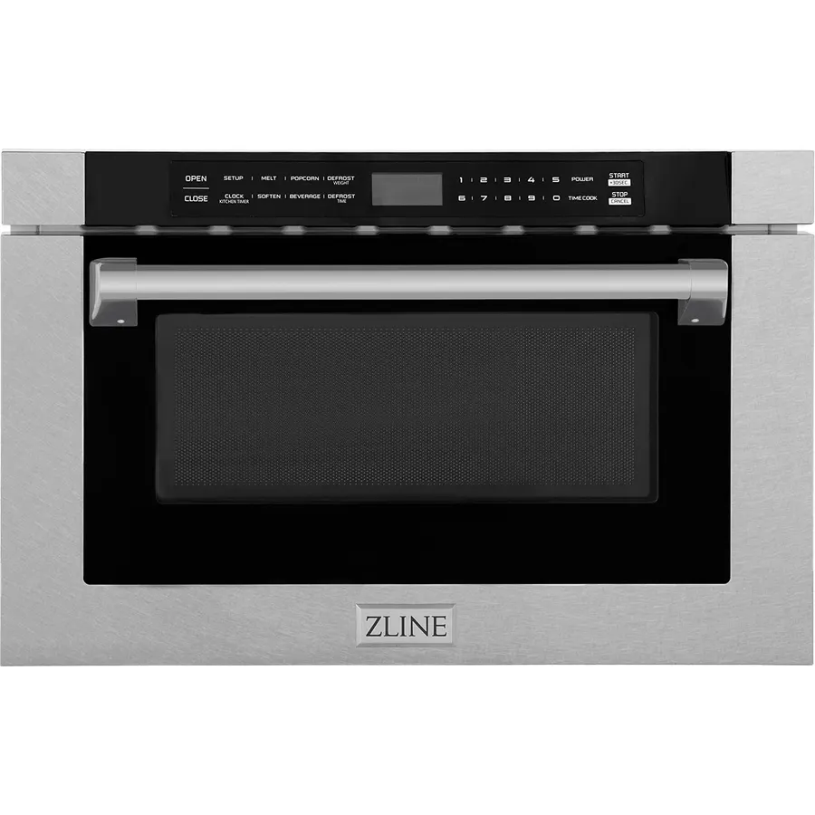 ZLINE 24 in. 1.2 cu. ft. Built-in Microwave Drawer with a Traditional Handle in Satin Stainless Steel (MWD-1-SS-H)