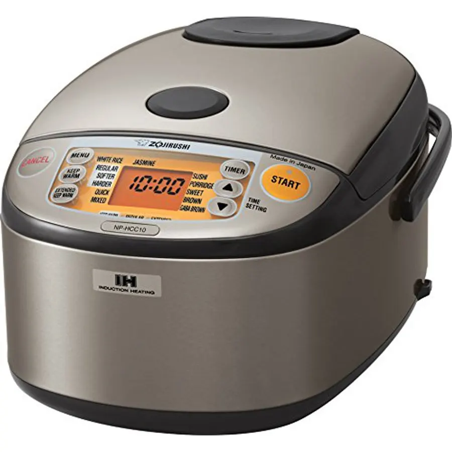 Zojirushi NP-HCC10XH Induction Heating System Rice Cooker and Warmer, 5.5-Cup, Stainless Dark Gray