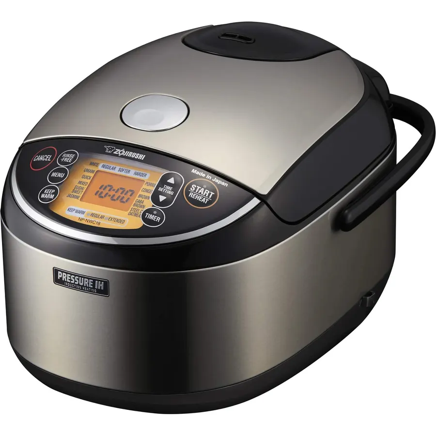 Zojirushi NP-NWC18 Pressure Induction Heating 10-Cup Rice Cooker and Warmer, Black