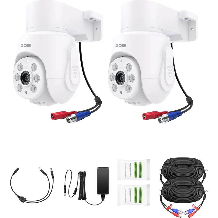 ZOSI 1080P Pan Tilt HD TVI Security Camera, 360° View Outdoor Wired Cam