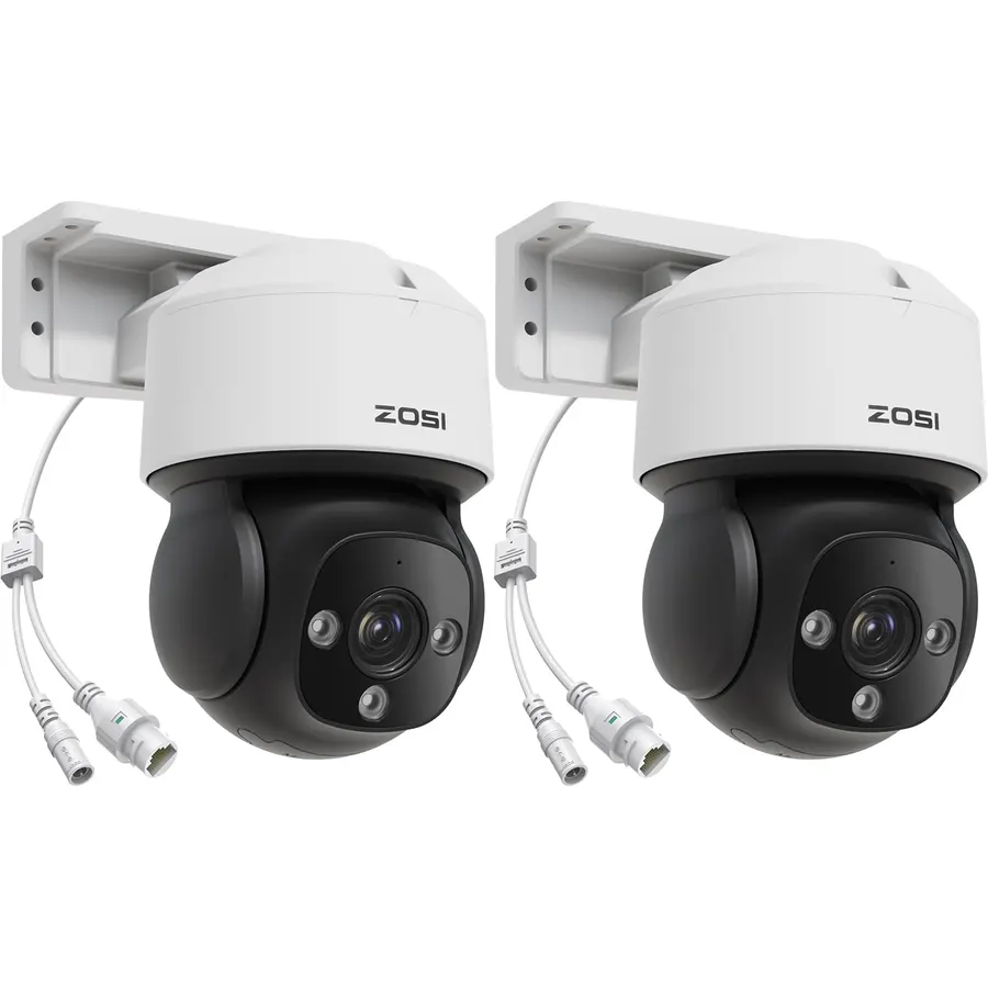 ZOSI 2 x C290 4K PoE IP Camera, 8MP Pan Tilt Audio Security Camera Outdoor